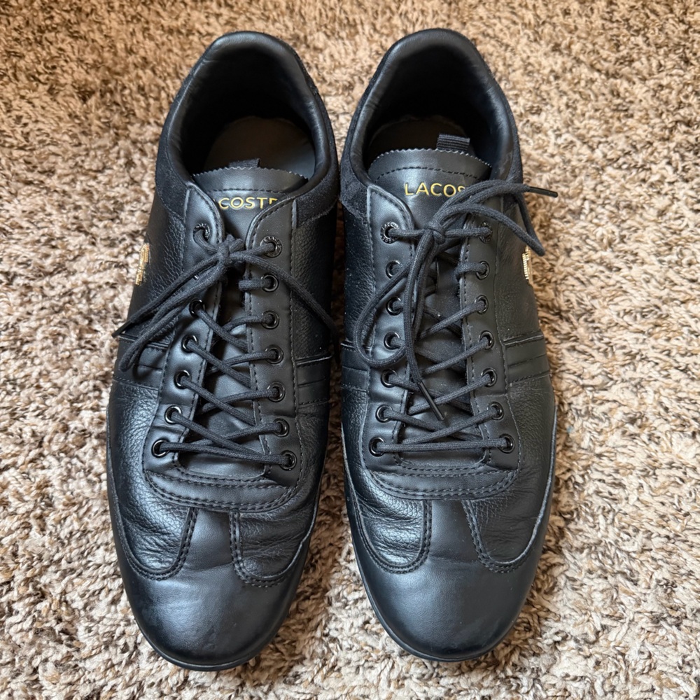 Lacoste Men's Black Leather Sneakers